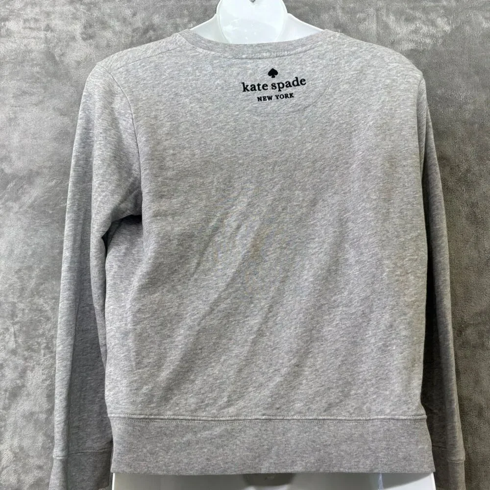 Disney X Kate Spade Women's Minnie Mouse Glitter Sweatshirt Gray Sz. XL